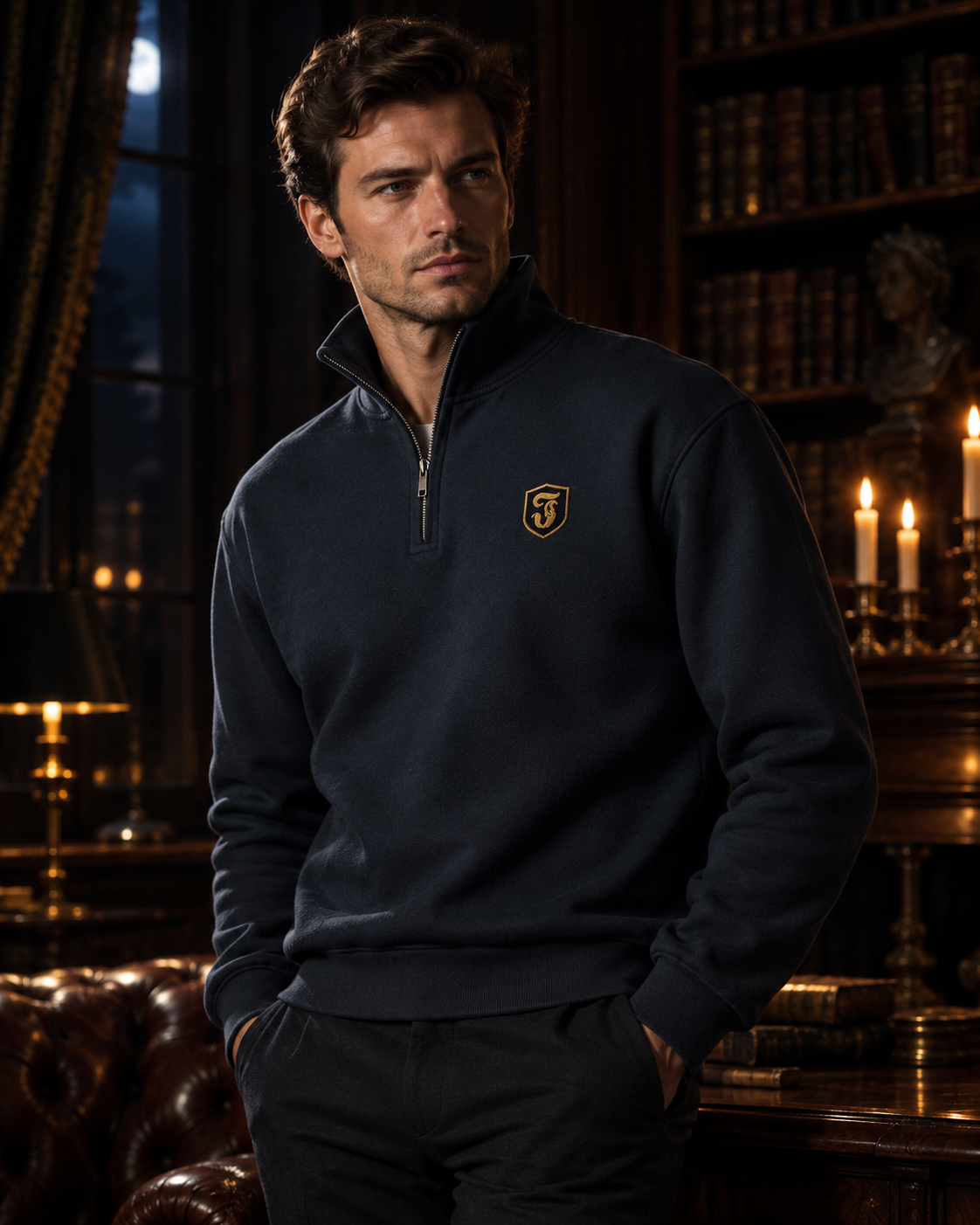 Jhanka Signature Quarter Zip Sweatshirt