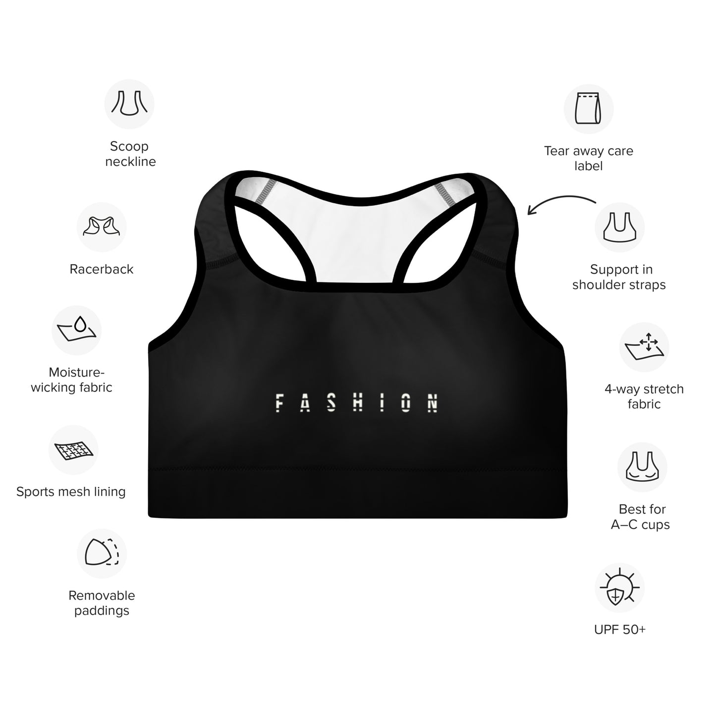 SportWave Sports Bra - Padded Sports Bra