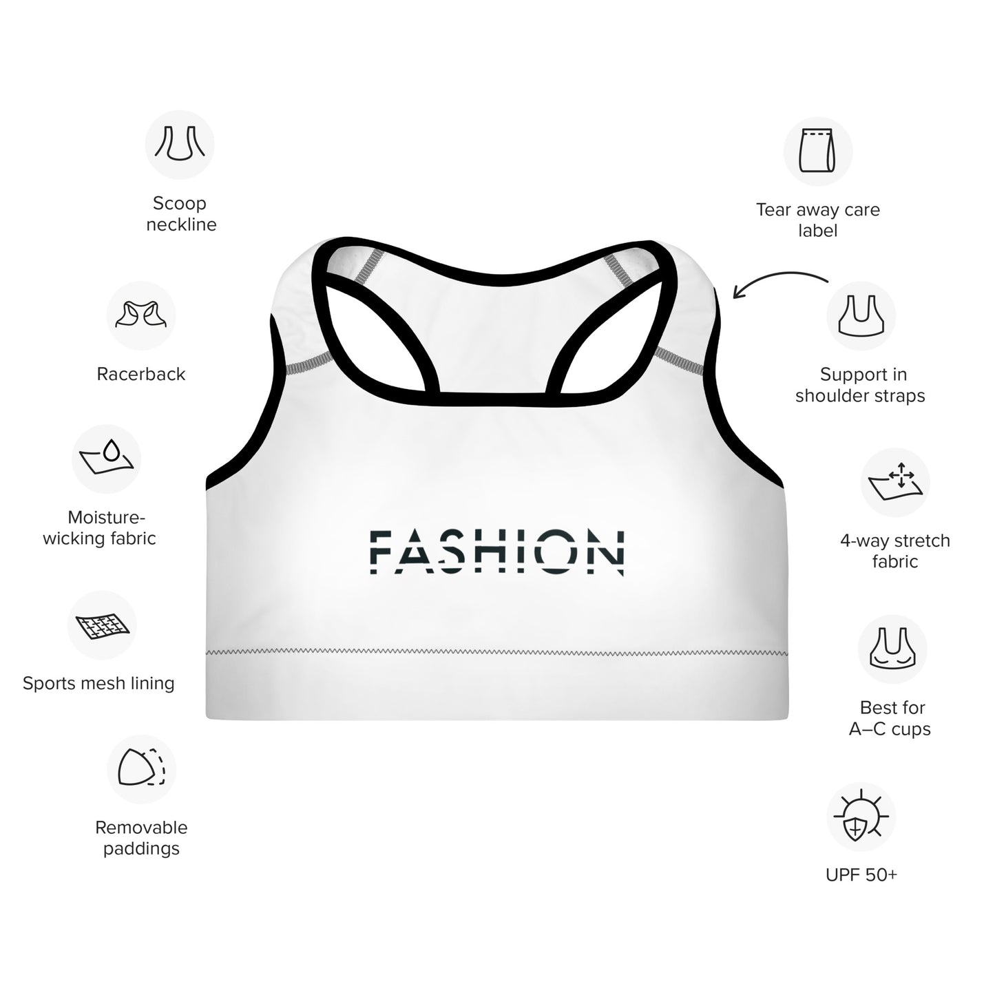 FlexiSupport Sports Bra - Padded Sports Bra