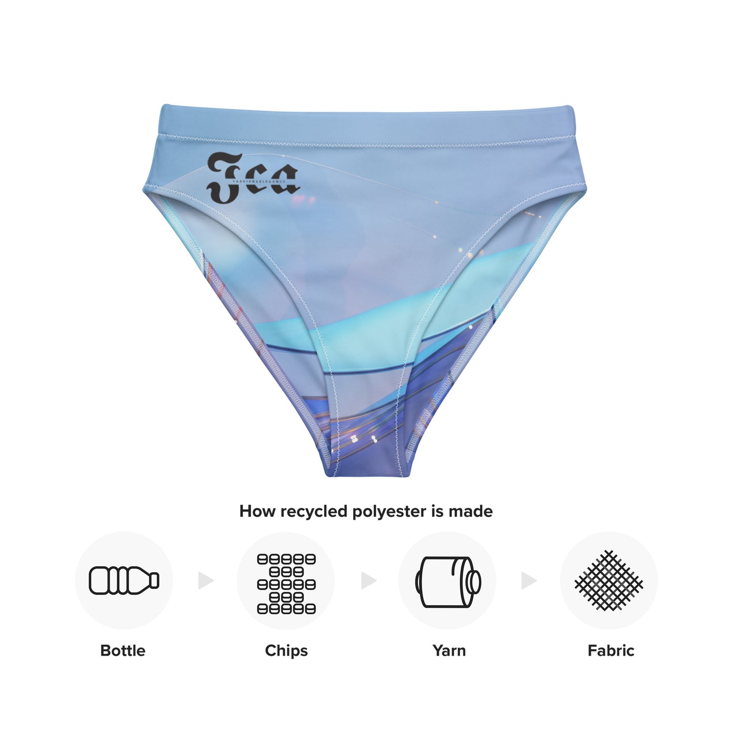 Mermaid's Tale Button Bikini - Recycled high-waisted bikini bottom