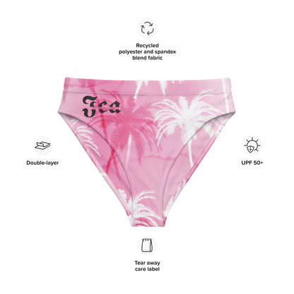 Lotus Blossom Button Bikini - Recycled high-waisted bikini bottom