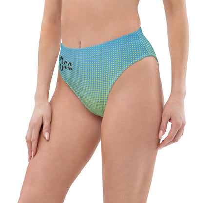 Blue Sands Button Bikini - Recycled high-waisted bikini bottom