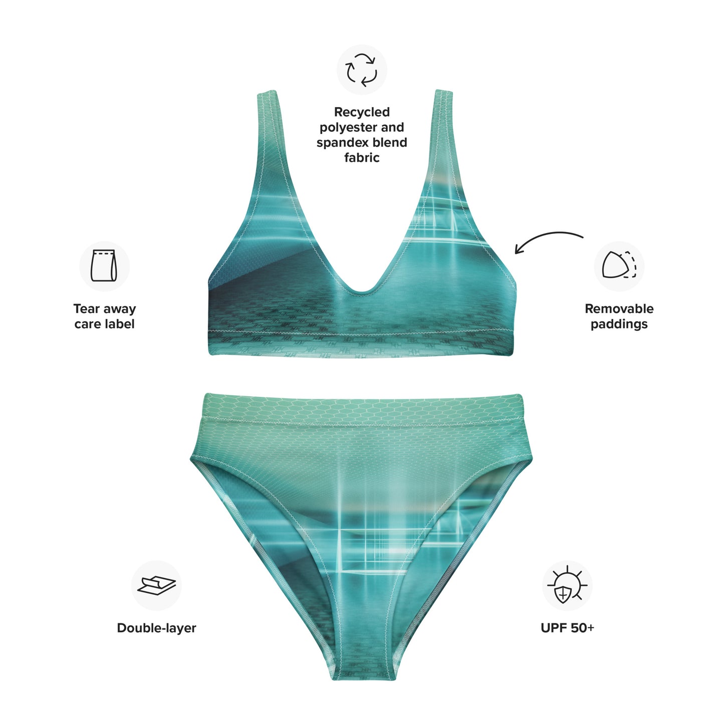 Jhanka Radiance Lagoon - Recycled high-waisted bikini