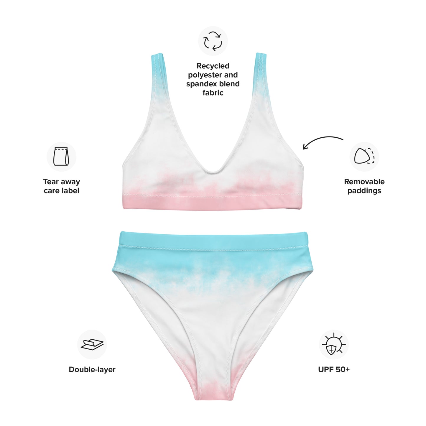 Jhanka Zenith Mirage Cove - Recycled high-waisted bikini