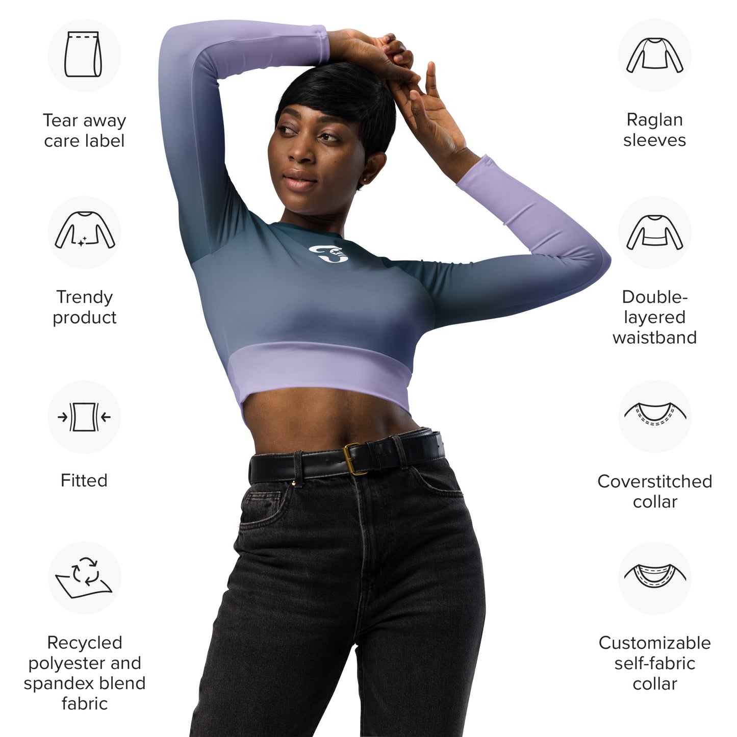 Jhanka CropTopChic - Recycled long-sleeve crop top