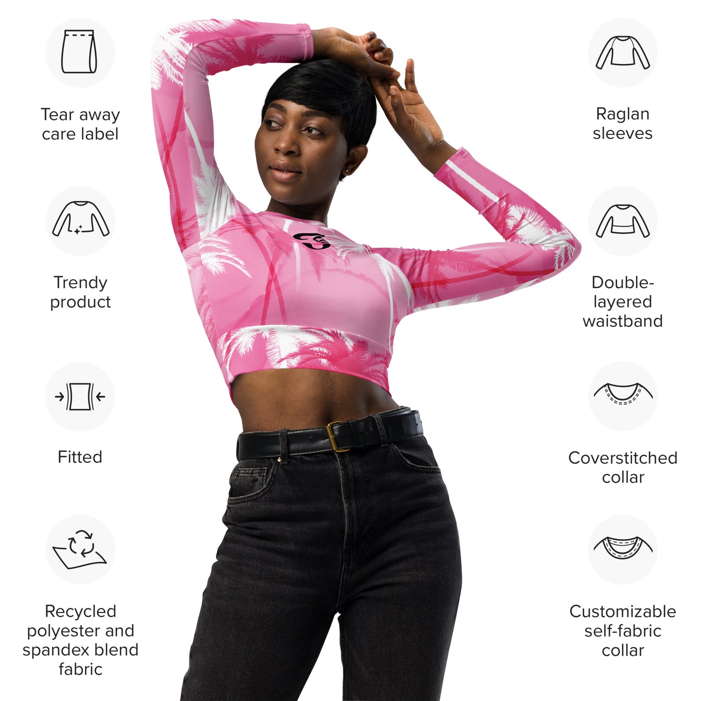 Jhanka SleekAndSporty - Recycled long-sleeve crop top