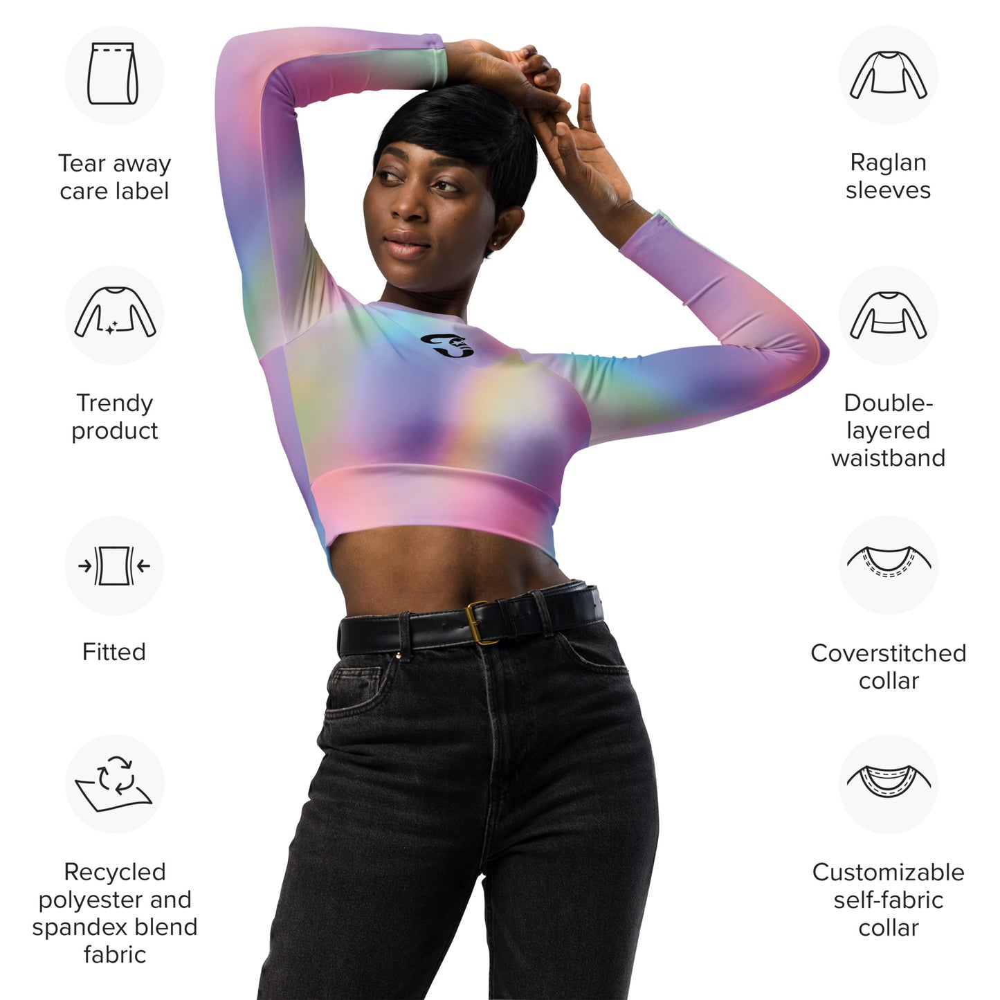 Jhanka CropTopCraze - Recycled long-sleeve crop top