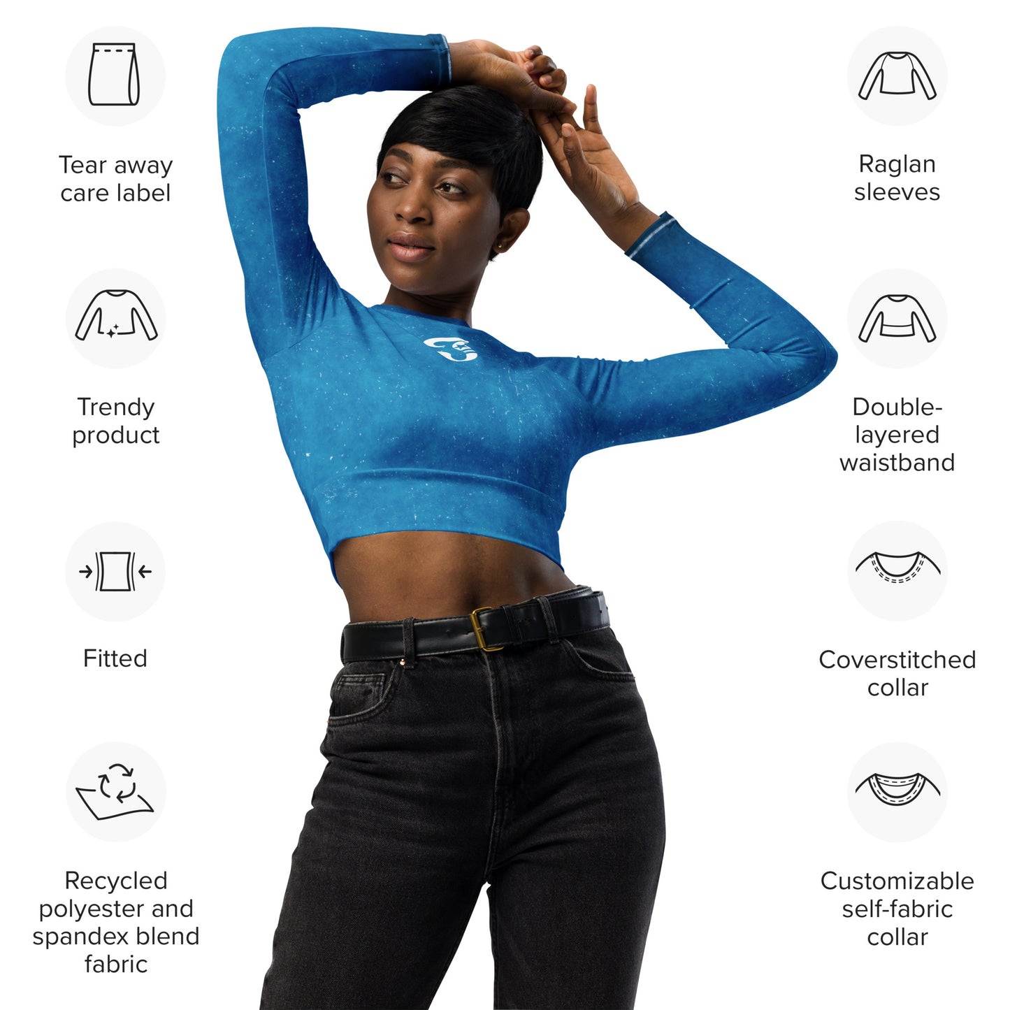 Jhanka FitnessFashionista - Recycled long-sleeve crop top