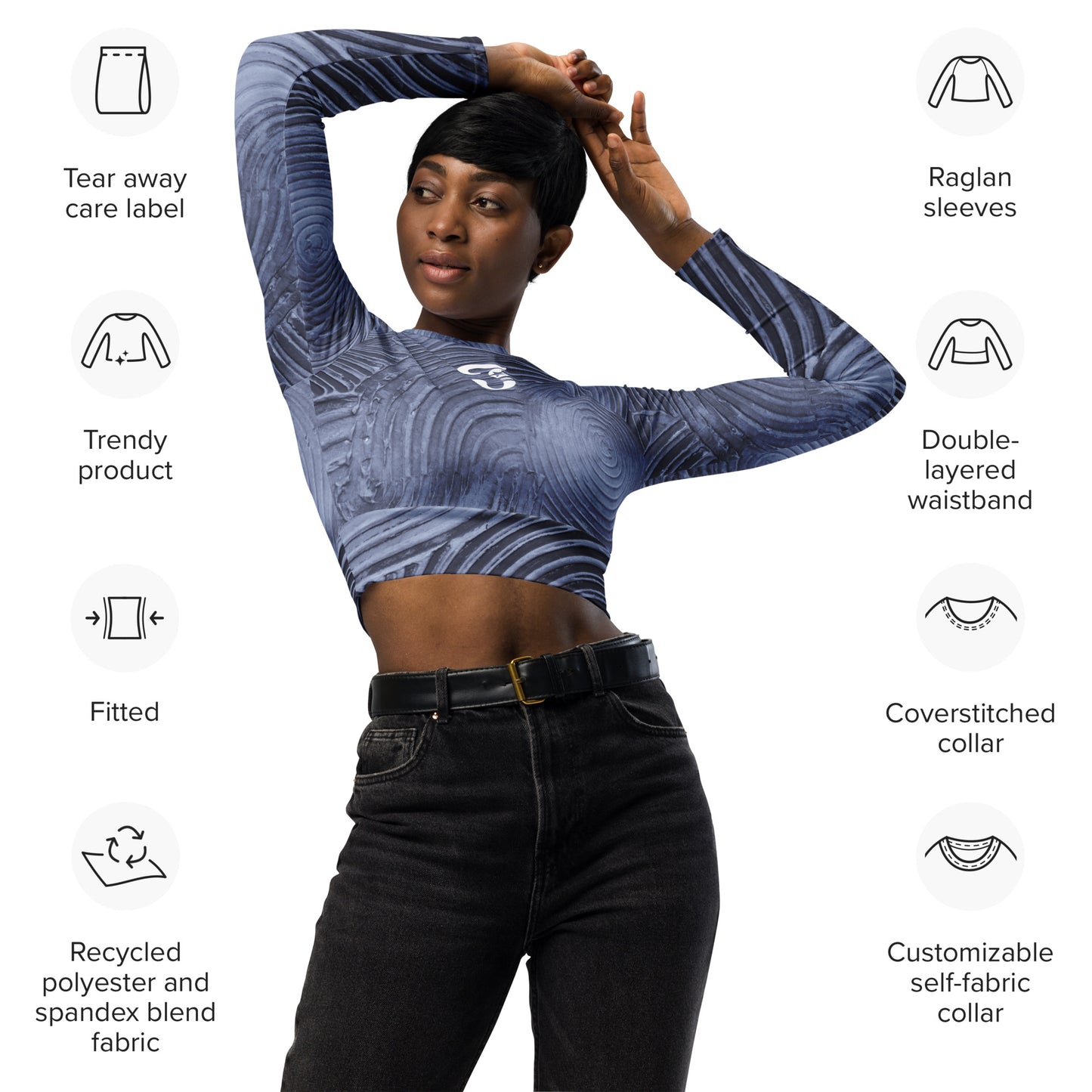 Jhanka FitnessFatale - Recycled long-sleeve crop top