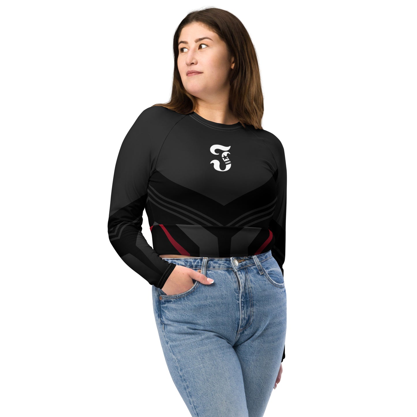 Jhanka AthleisureWear - Recycled long-sleeve crop top