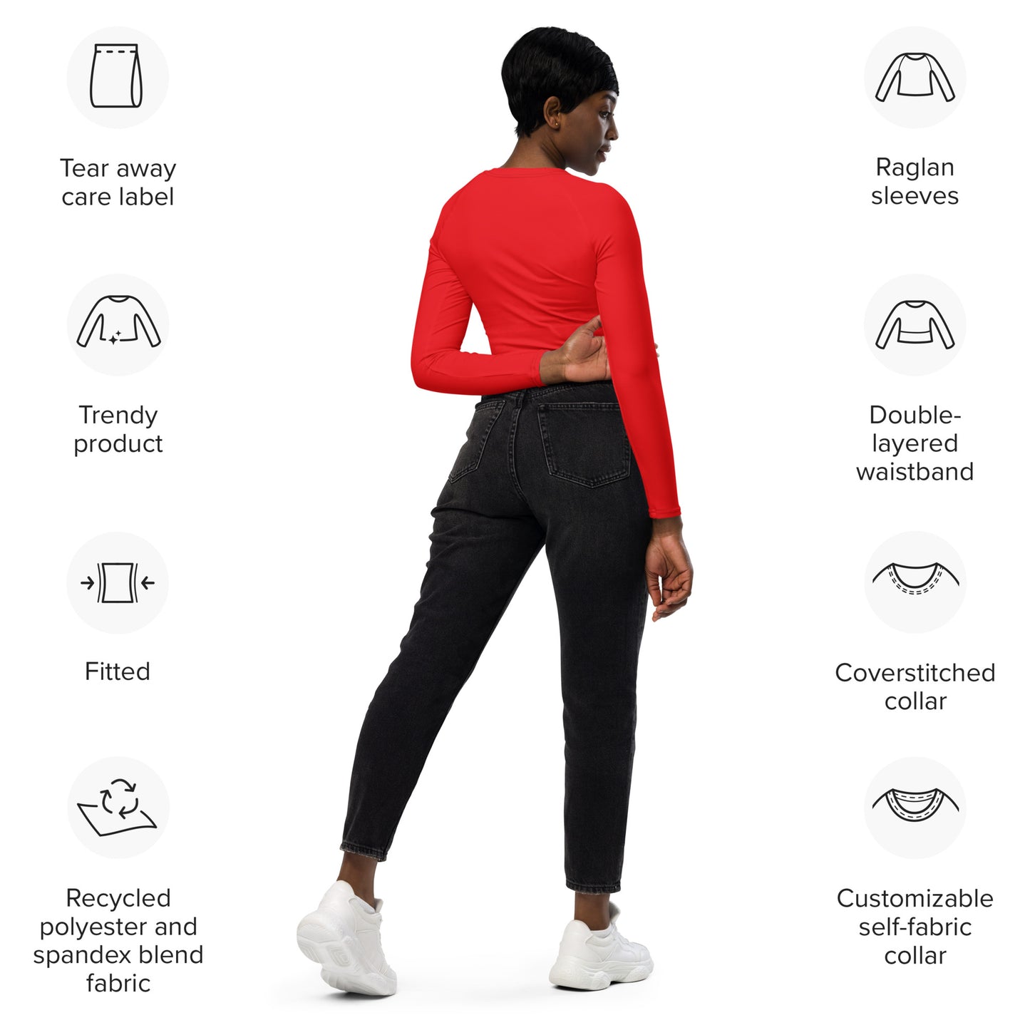 Jhanka CropTopCouture - Recycled long-sleeve crop top