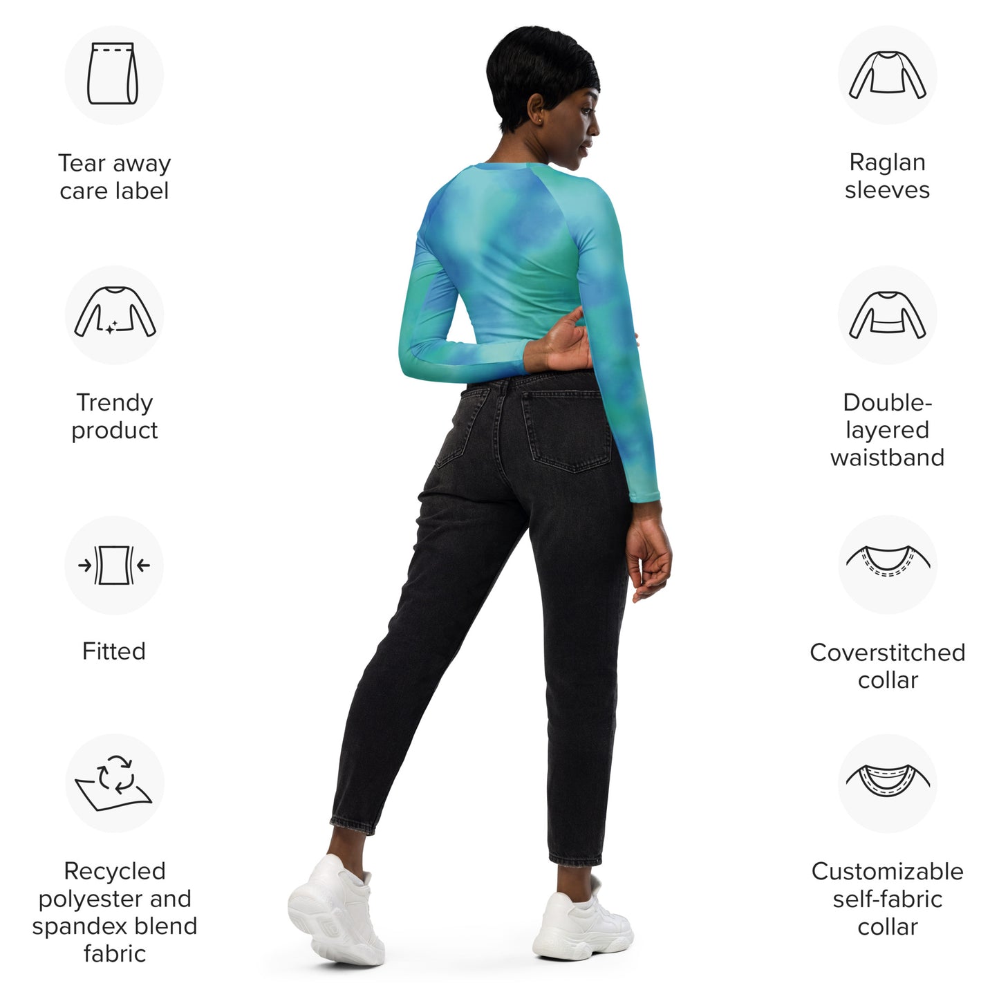 Jhanka LongAndLean Luxe - Recycled long-sleeve crop top